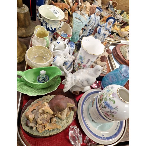 360 - Assorted decorative items to include Belleek, Wedgwood, Delft blue and white, Caithness glass, etc