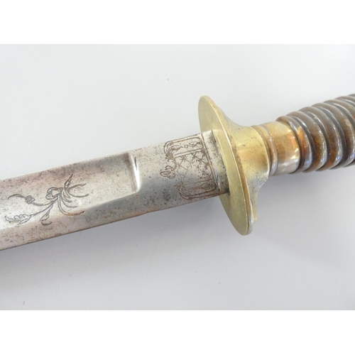 Continental 18th century Poniard dagger, the single edged blade of ...