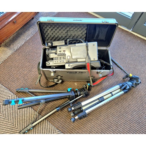 Sony Video 8 Pro, video camera LCH/V200, in carry case with two