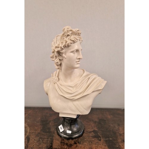 580 - Resin bust of Apollo, Height 56cms 