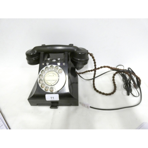 11 - Vintage bakelite converted telephone.