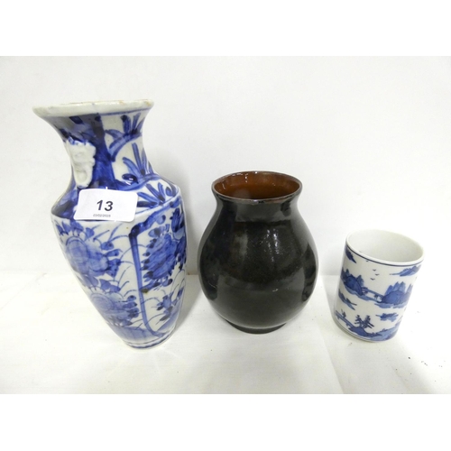 13 - Three Chinese vases a/f