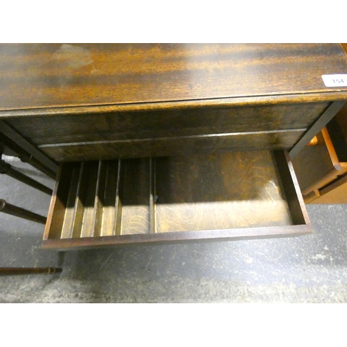 154 - Modern sewing box on castors and nest of three tables.  Disposed