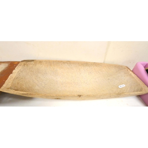 159 - Two hand carved bread boats.