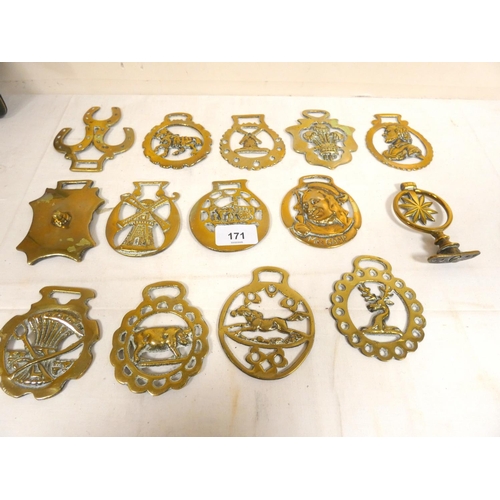 171 - Collection of horse brasses.