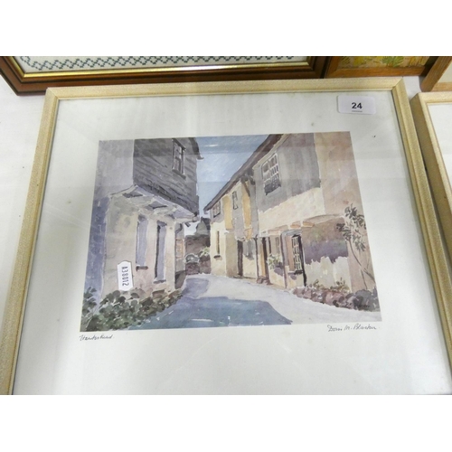 24 - Doris M Blacker prints including Hawkeshead, Peter Scott print etc.