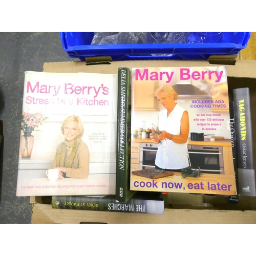 28 - Large box of books including cookery interest, Mary Berry and Delia Smith.