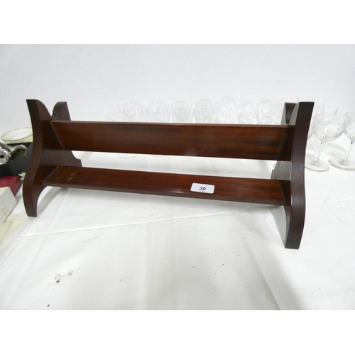 30 - Small mahogany book trough, 37cm.