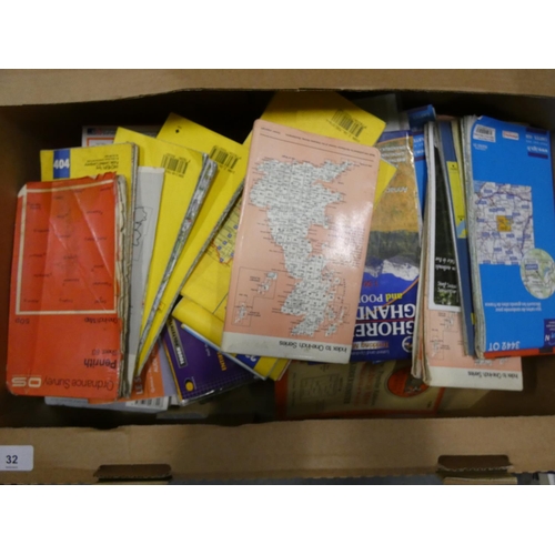 32 - Large box of folding maps, Scottish interest.