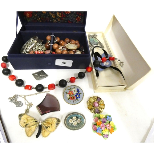 48 - Large box of costume jewellery.