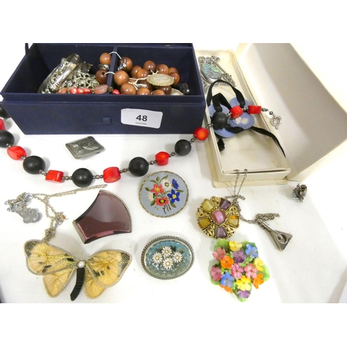 48 - Large box of costume jewellery.