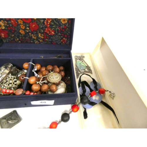 48 - Large box of costume jewellery.