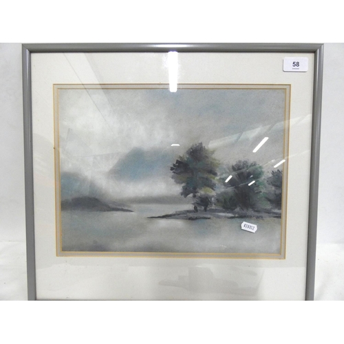 58 - Margaret Cosby, pastel of Derwentwater.