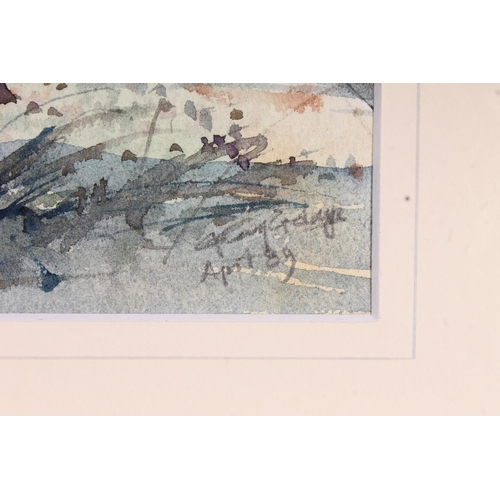 425 - GERRY GOLDWYRE (Scottish Artist), untitled winter trees, watercolour, signed and dated '89 lower rig... 