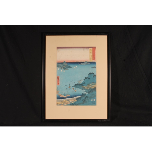 437 - UTAGAWA HIROSHIGE II (Japanese 1826-1869), Mount Hiyori Toba Harbour in Shima Province, Japanese Uki... 