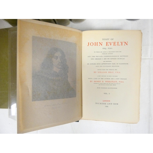 11 - EVELYN JOHN.  Diary & Correspondence, ed. by H. B. Wheatley. 4 vols. Orig. green cloth... 