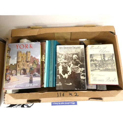 116 - Various.  Two cartons of various vols., local & social history, crime, etc.... 