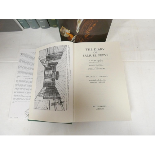 2 - PEPYS SAMUEL.  The Diary. The set of 11 vols., ed. by Latham & Matthews. Mainly in d.w... 