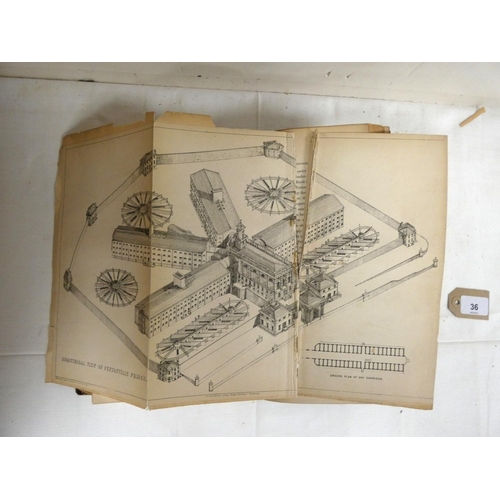 36 - ADSHEAD JOSEPH.  Prisons & Prisoners. Cruikshank eng. frontis, another plate & a fldg. view ... 