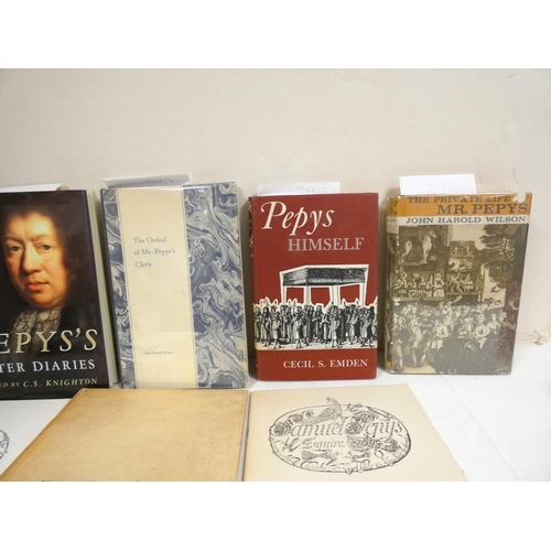 4 - PEPYS SAMUEL.  16 various vols. re. Samuel Pepys incl. The Samuel Pepys Memorial Erected in the Chur... 