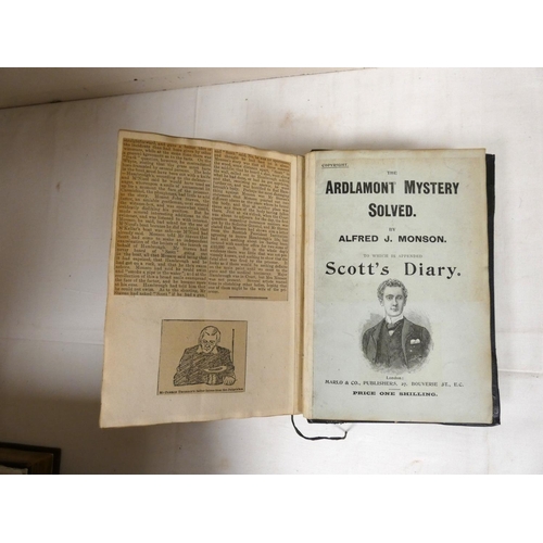 51 - The Ardlamont Trial, Scotland, 1893.  Thick 8vo album of press cuttings with port. illus. detailing ... 