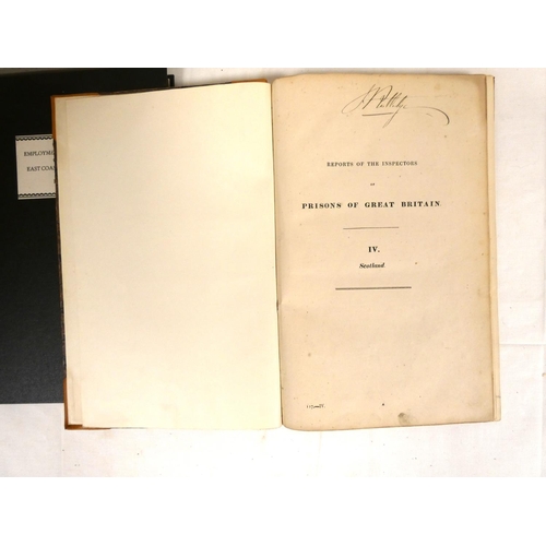 63 - INSPECTORS OF PRISONS.  First & Second Reports re. Scotland. Folio. Rebound half calf ... 