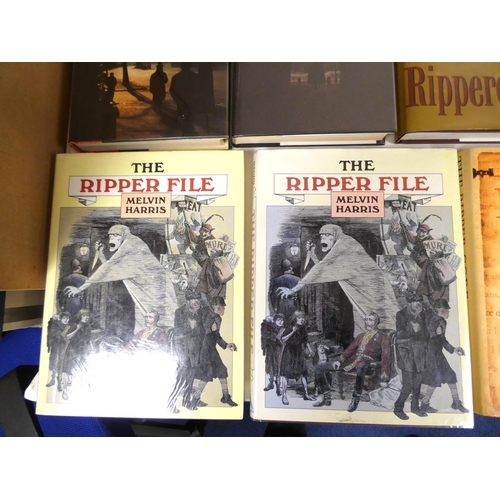 69 - Jack the Ripper.  A large carton of books & softback publications, many in d.w's.... 