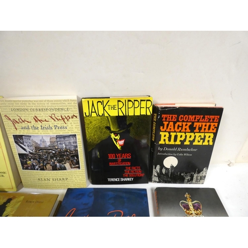 69 - Jack the Ripper.  A large carton of books & softback publications, many in d.w's.... 