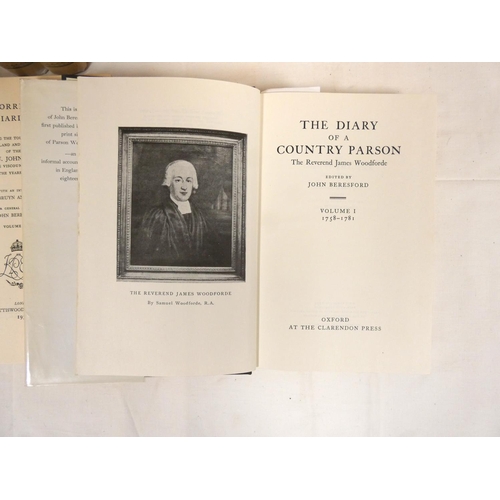 7 - WOODFORDE JAMES.  The Diary of a Country Parson. The set of 5 vols. Orig. dark cloth in ru... 