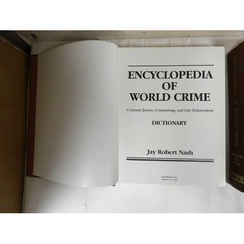 79 - NASH JAY R.  Encyclopaedia of World Crime. The set of 6 bound vols.; also Crimes & Punishment, 6... 