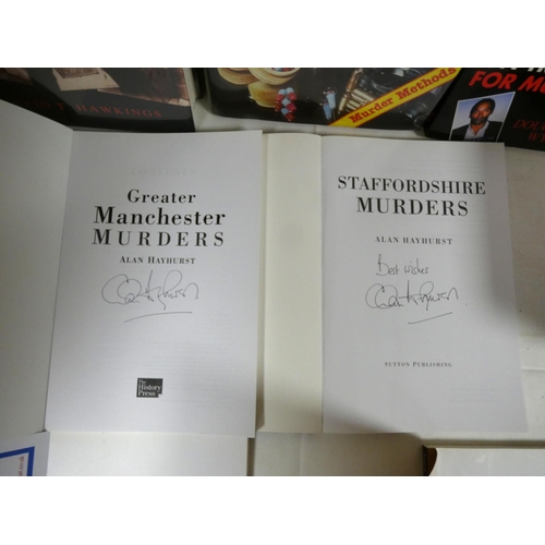 80 - True Crime.  16 various books & softback publications, many in d.w's. All signed&... 