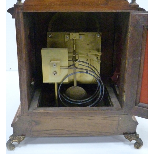218 - German oak-cased patent bracket clock, c. early 20th century, retailed by Arnold & Lewis, Manche... 