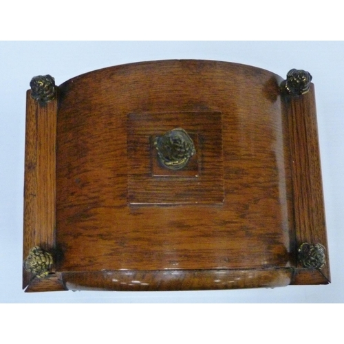 218 - German oak-cased patent bracket clock, c. early 20th century, retailed by Arnold & Lewis, Manche... 