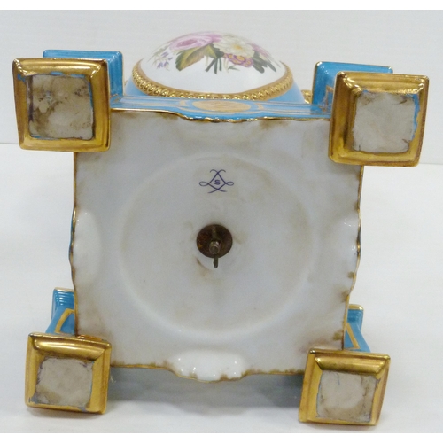 256 - Pair of large porcelain vases and covers decorated with cartouches of flowers and gilded coiled snak... 