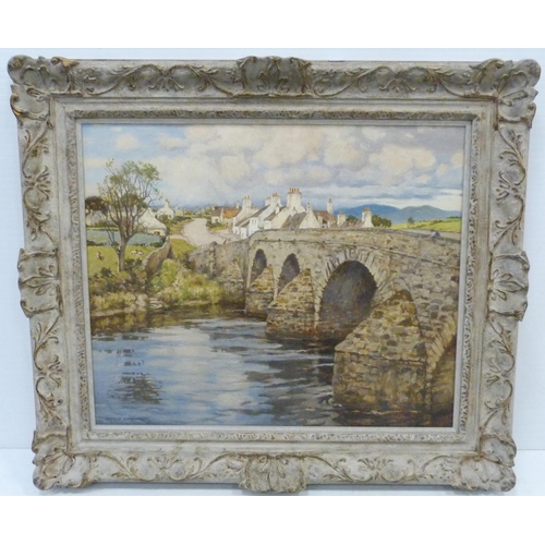 386 - Charles Oppenheimer RSA RSW (British, 1875 - 1961)Bridge and Village, Bladnoch, GallowaySigned, oil ... 