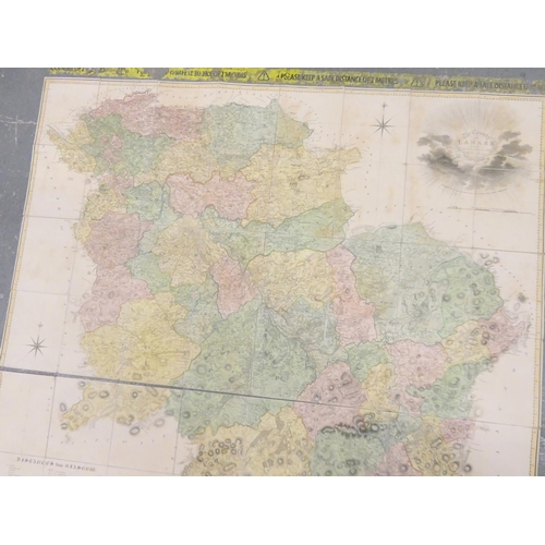 100 - FORREST WILLIAM.  The County of Lanarkshire. Large eng. hand col. fldg. map. Eng. sunburst title vig... 