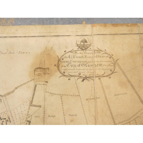 99 - MCARTHUR JOHN, Surveyor in Glasgow.  Plan of the City of Glasgow, Gorbells and Caltoun. Large eng. f... 