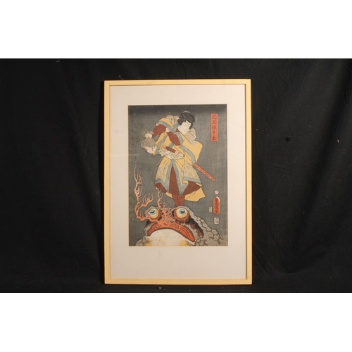 442 - UTAGAWA KUNISADA (Japanese1786-1865), Kabuki actor Ichimura U zaemon XIII as Tenjiku Tokubei, Japane... 