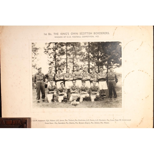 447 - Group of photographs of Kings Own Scottish Borderers KOSB soldiers and others to include The St Bose... 