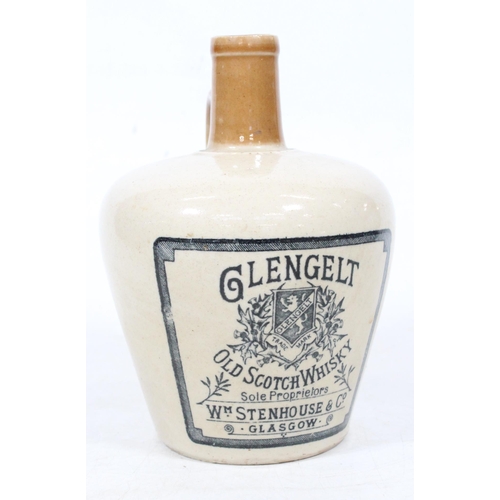 11 - Scottish stoneware whisky flagon for Glengelt Old Scotch Whisky Sole Proprietor William Stenhouse Po... 