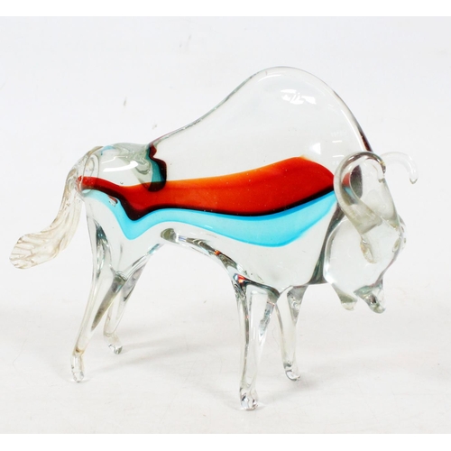 13 - Italian Studio Glass model of a bull, 18cm high.