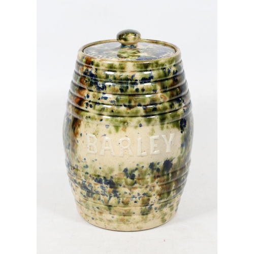 32 - 19th century Scottish Pottery barley jar, 23cm high.