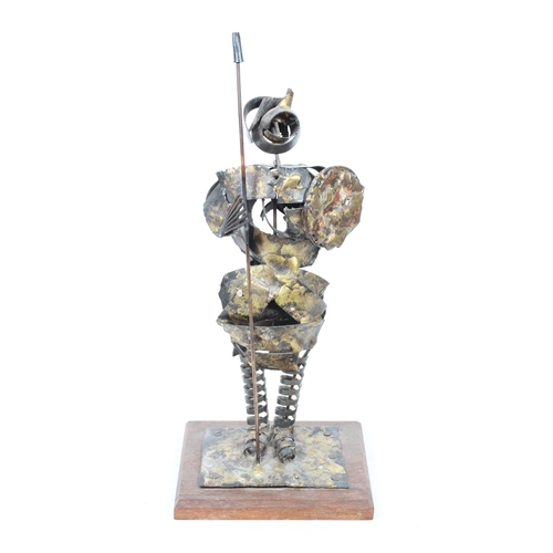 4 - Contemporary metal art sculpture of a knight, 38cm high.