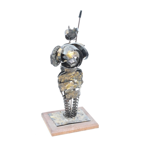 4 - Contemporary metal art sculpture of a knight, 38cm high.