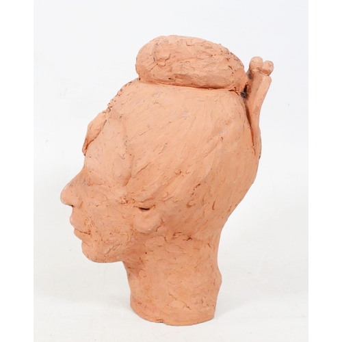 45 - Tribal terracotta head bust, 29cm high.