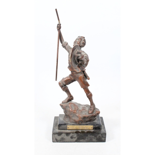 52 - Bronzed spelter model of a Scout.