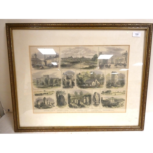 190 - Print of  Carlisle and Roman Wall places visited by the Royal Archaeological Institute. Dipsosed