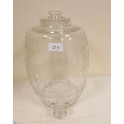 214 - Large glass barrel.