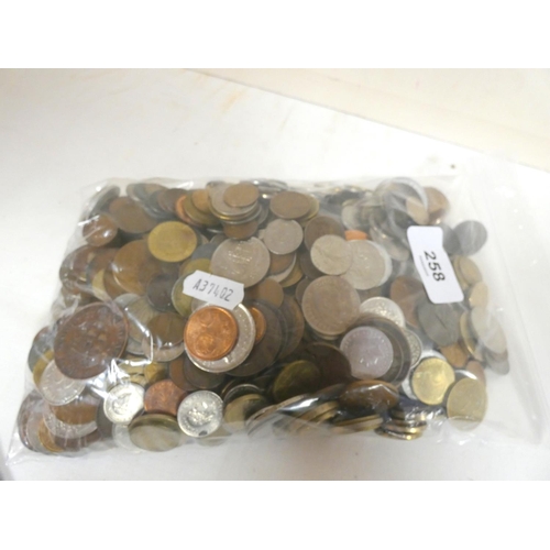 258 - Large bag of world coins.