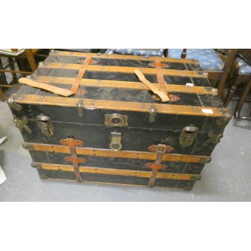 274 - Large antique travel trunk.